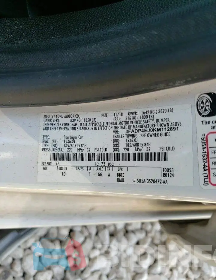 3FADP4EJ0KM112891 Photo# 10