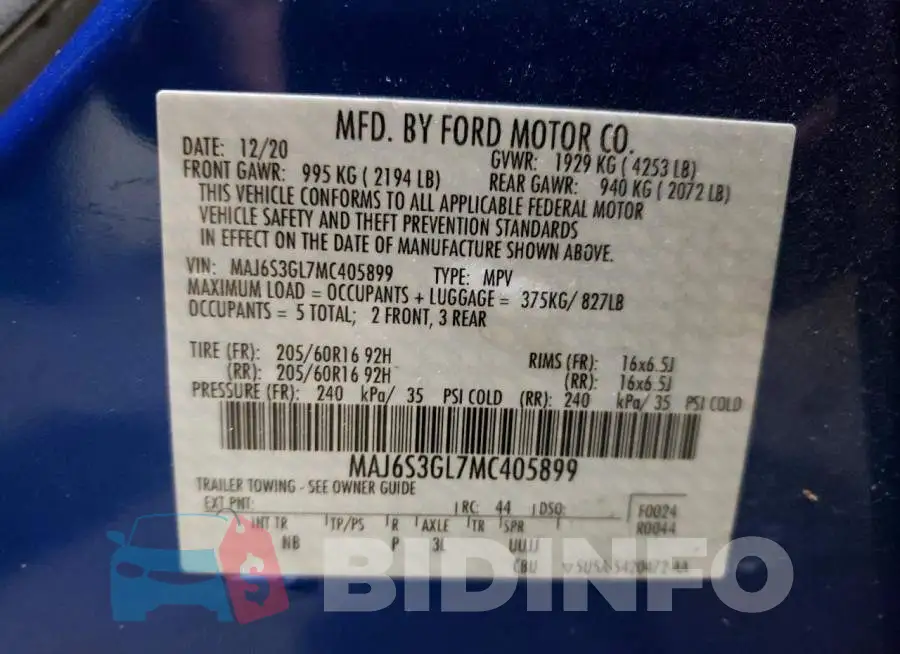 MAJ6S3GL7MC405899 Photo# 10