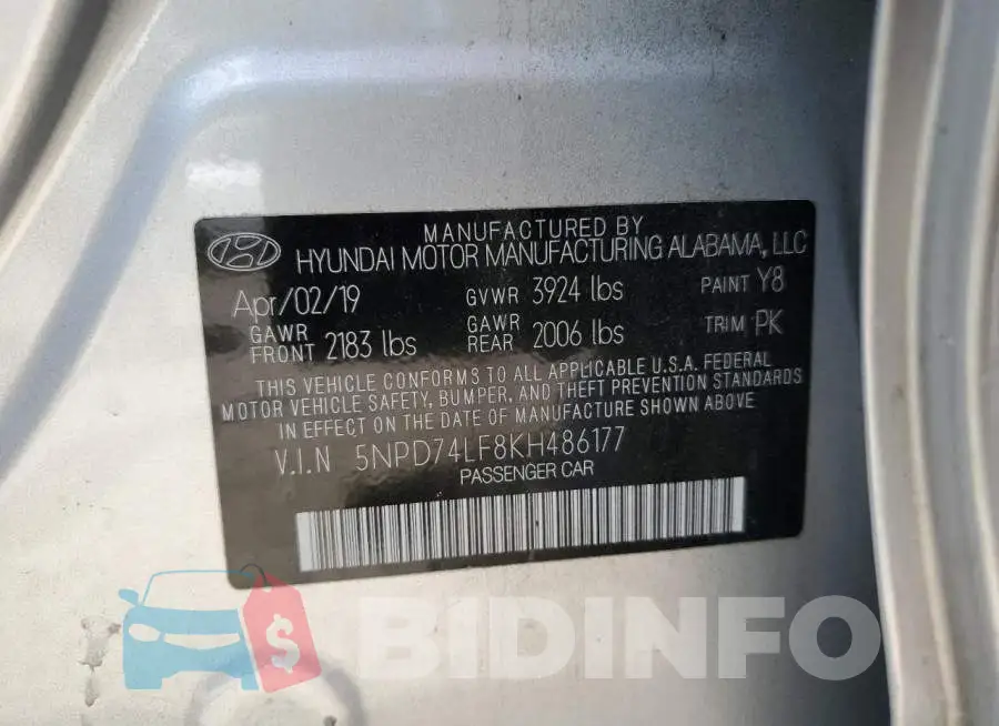 5NPD74LF8KH486177 Photo# 10