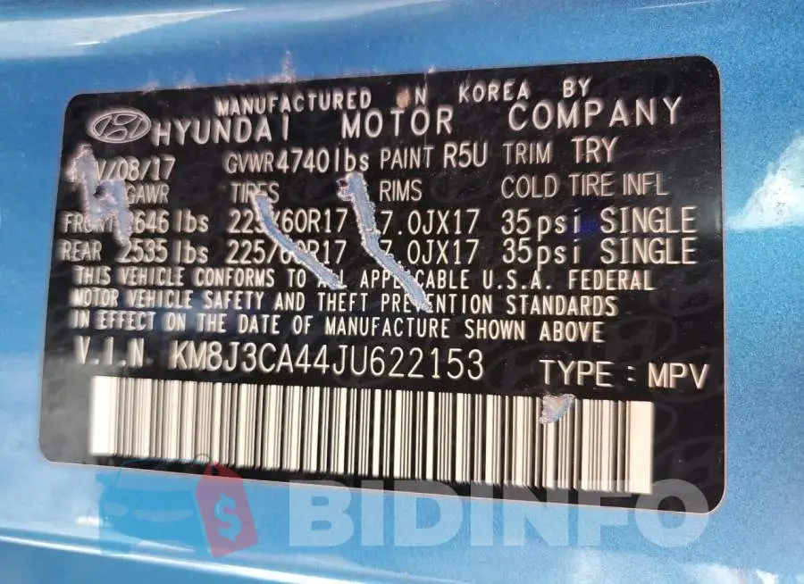 KM8J3CA44JU622153 Photo# 10