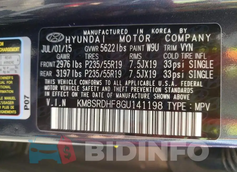 KM8SRDHF8GU141198 Photo# 10