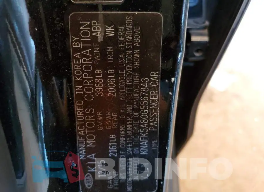 KNAFK5A80G5567843 Photo# 10