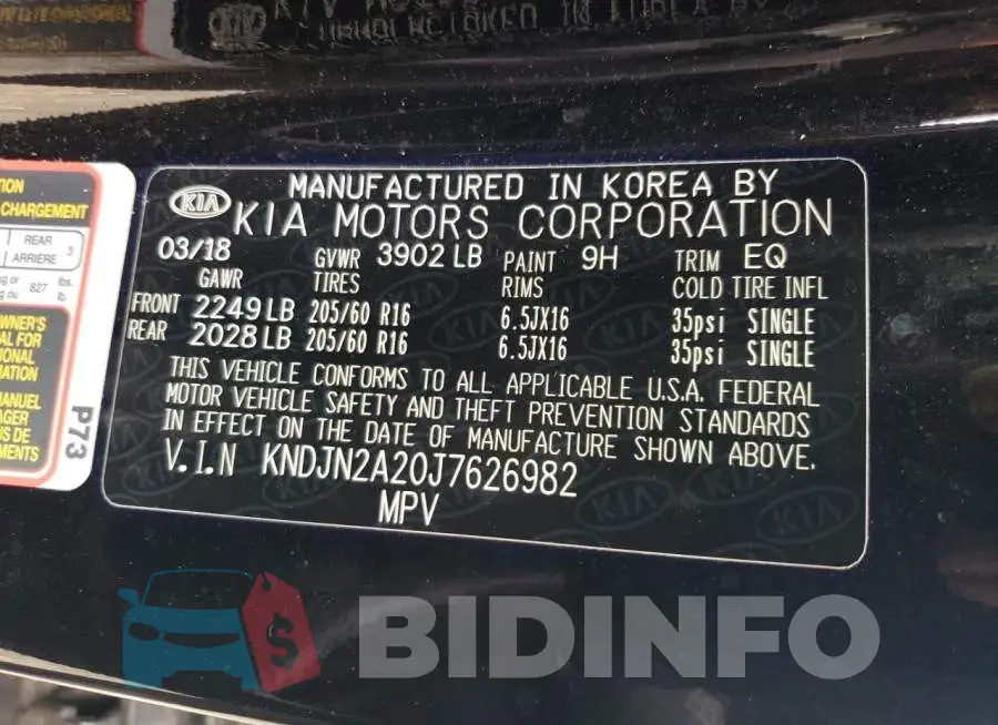 KNDJN2A20J7626982 Photo# 10