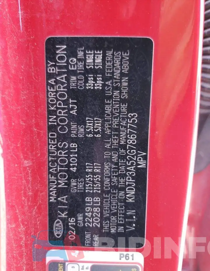 KNDJP3A52G7867753 Photo# 10