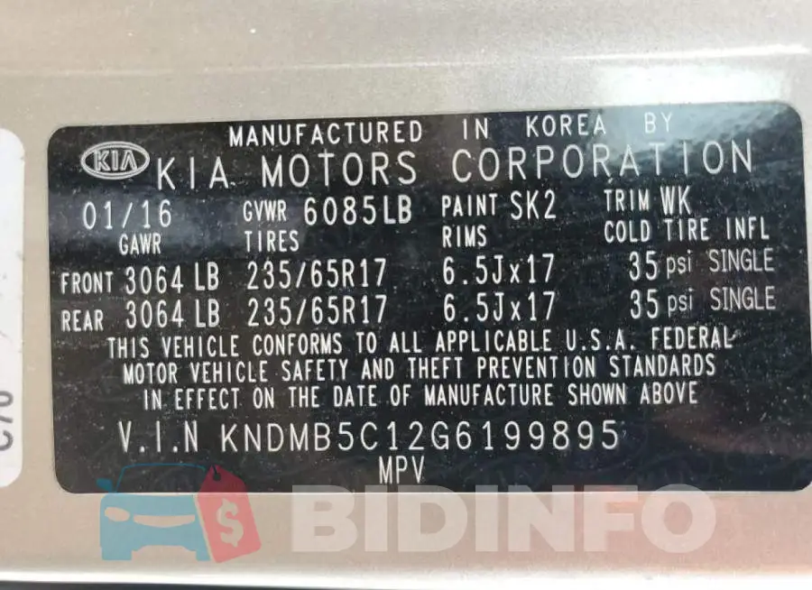 KNDMB5C12G6199895 Photo# 10