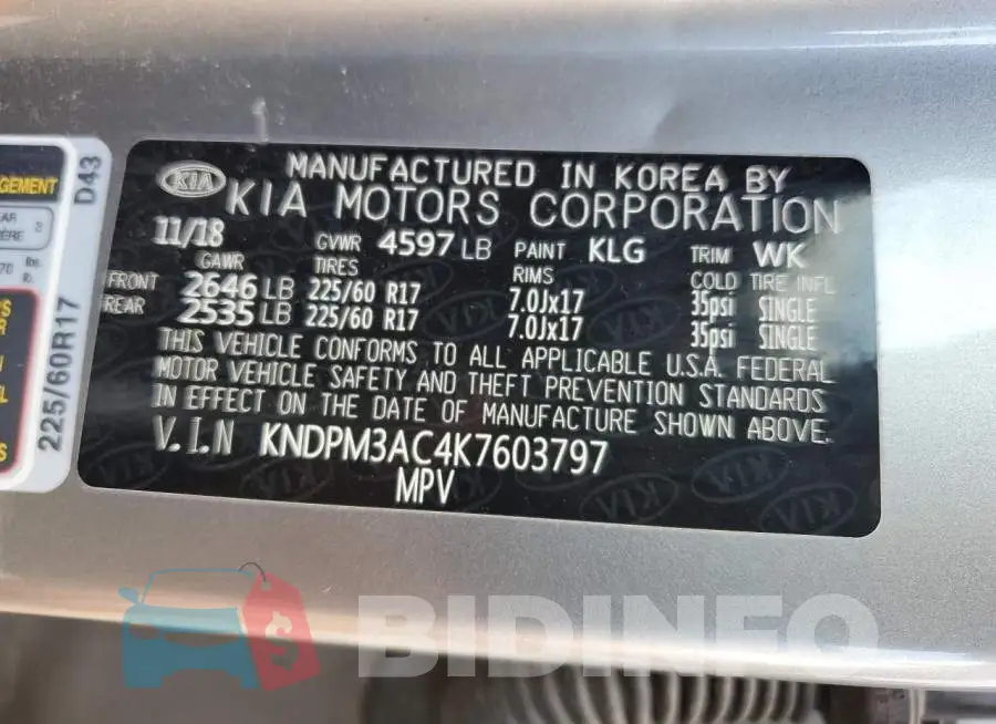 KNDPM3AC4K7603797 Photo# 10