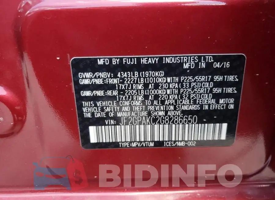JF2GPAKC2G8286650 Photo# 10