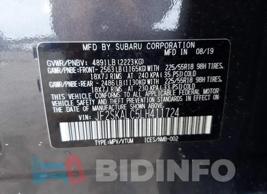 JF2SKALC5LH411724 Photo# 10