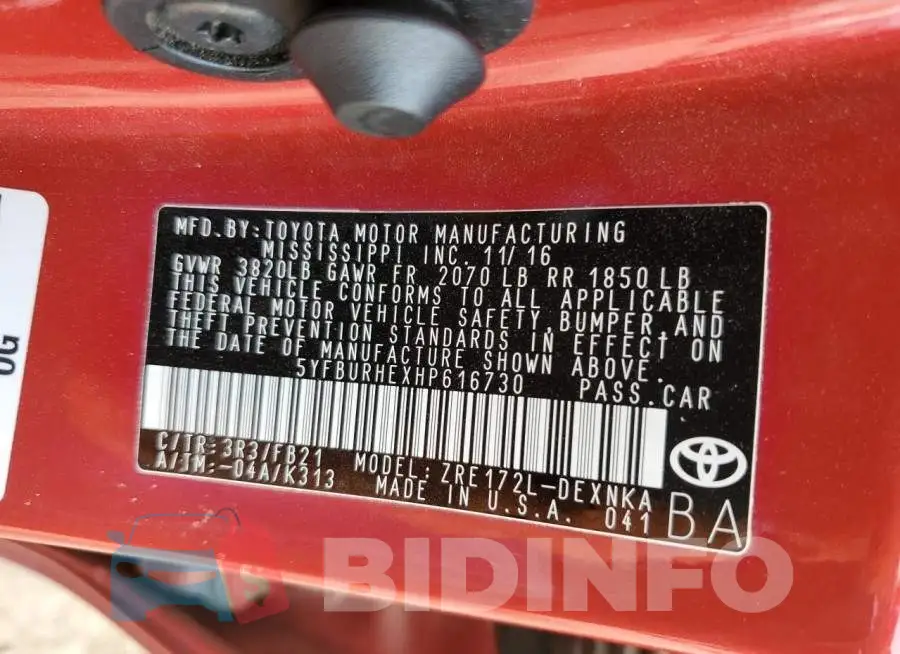 5YFBURHEXHP616730 Photo# 10