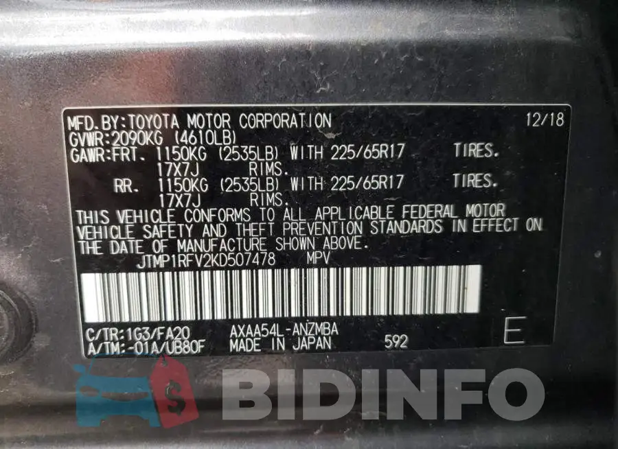 JTMP1RFV2KD507478 Photo# 10