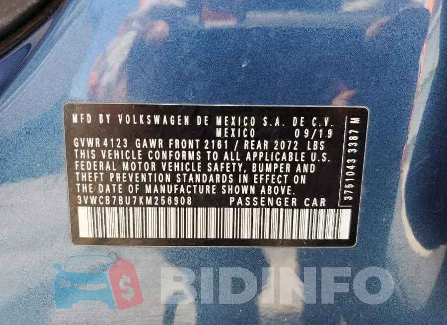 3VWCB7BU7KM256908 Photo# 10
