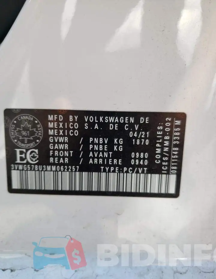 3VWG57BU3MM062257 Photo# 10