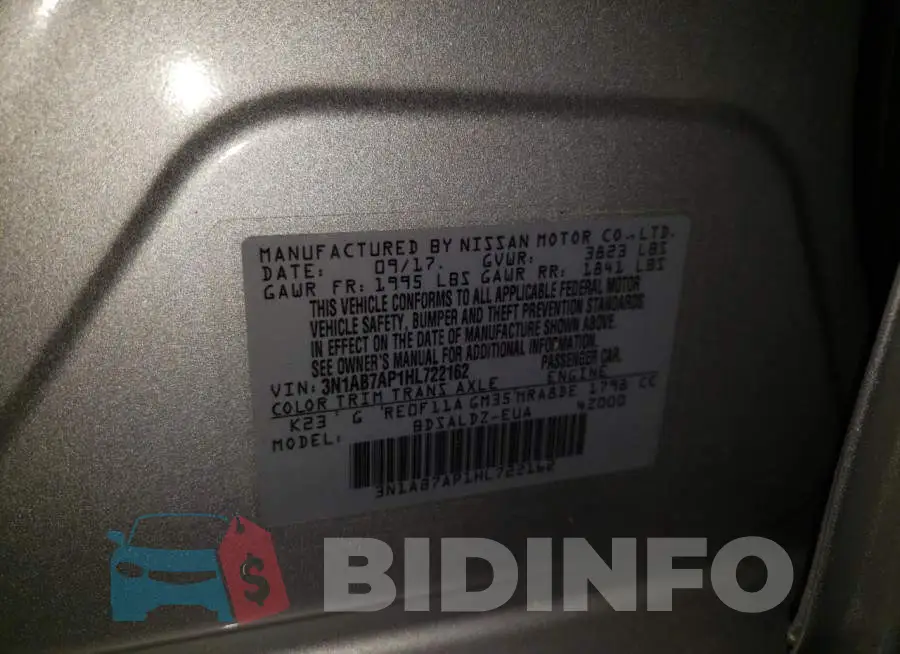 3N1AB7AP1HL722162 Photo# 10