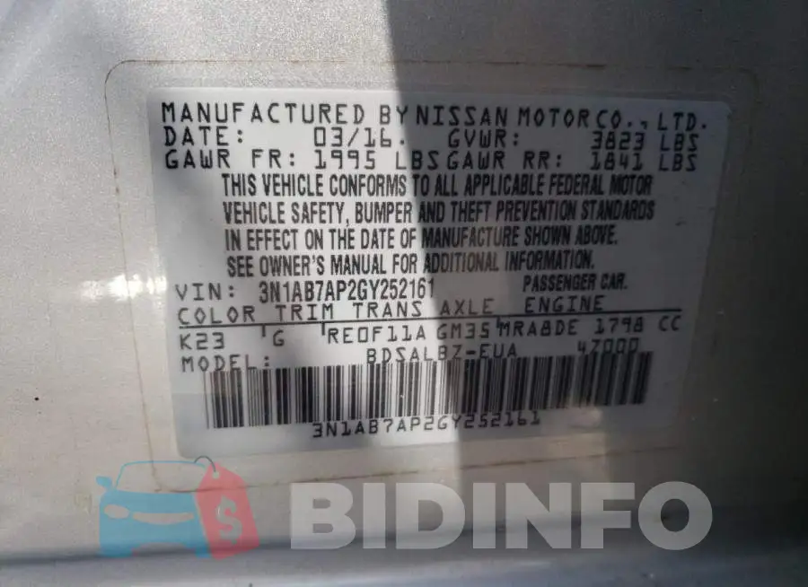 3N1AB7AP2GY252161 Photo# 10