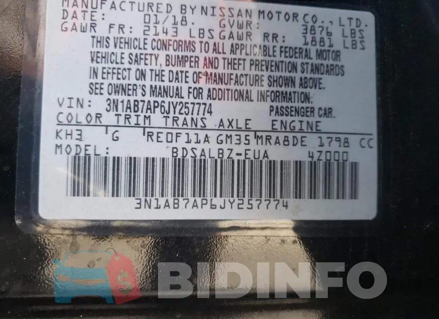 3N1AB7AP6JY257774 Photo# 10