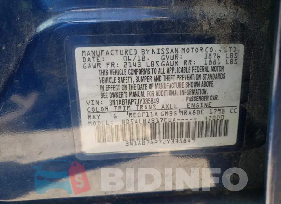 3N1AB7AP7JY335849 Photo# 10