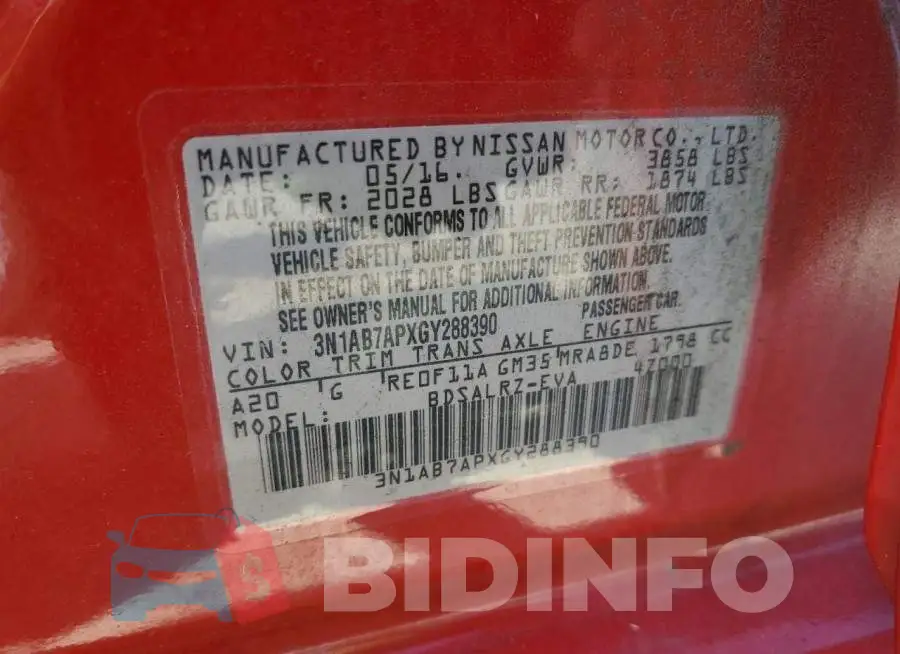 3N1AB7APXGY288390 Photo# 10