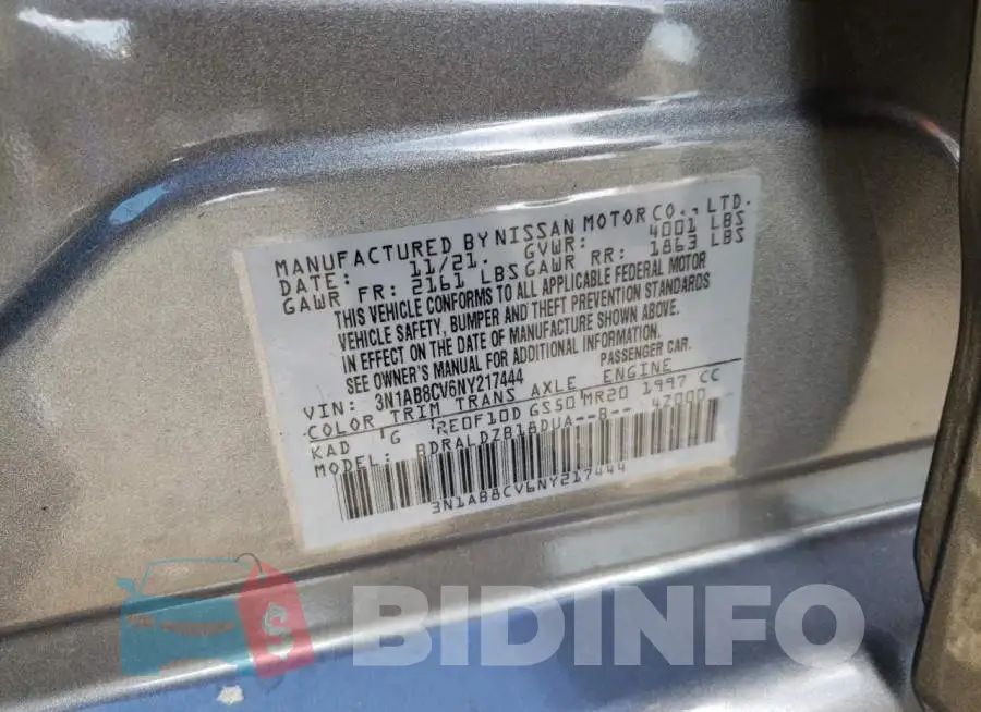 3N1AB8CV6NY217444 Photo# 10