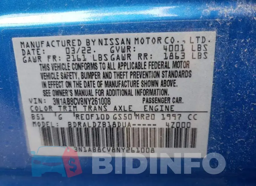 3N1AB8CV8NY261008 Photo# 10