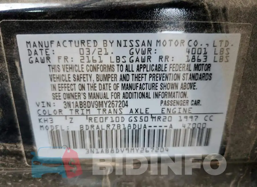 3N1AB8DV9MY267204 Photo# 10