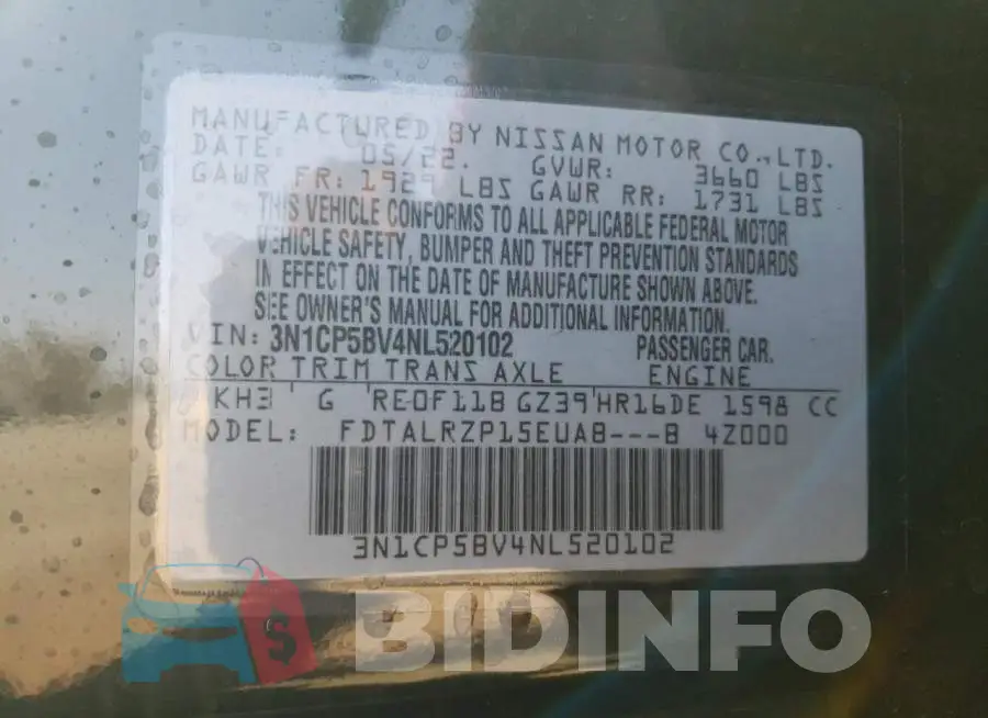 3N1CP5BV4NL520102 Photo# 10