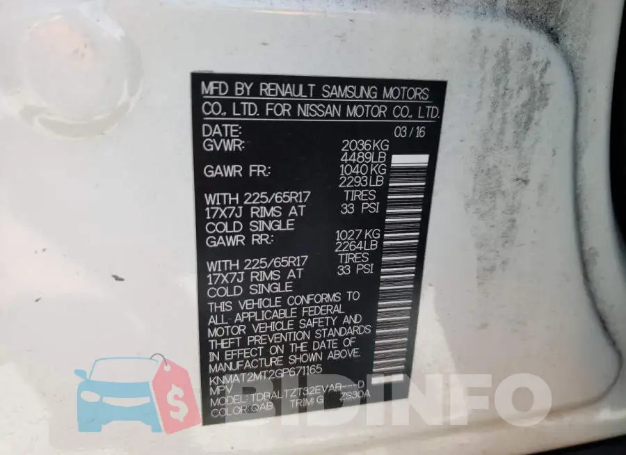 KNMAT2MT2GP671165 Photo# 10