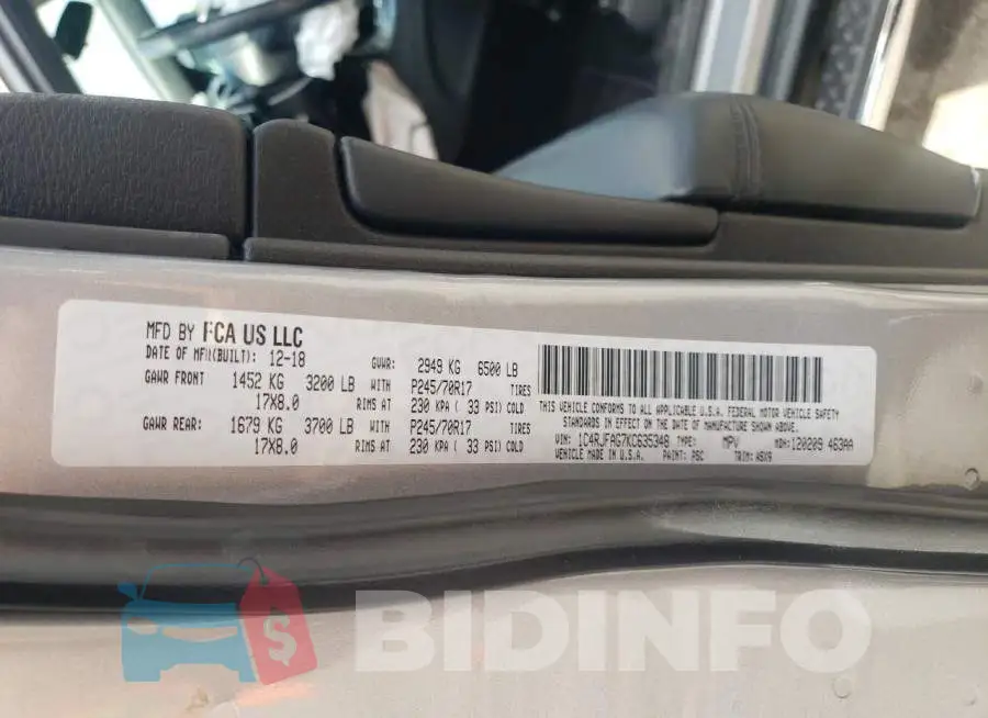 1C4RJFAG7KC635348 Photo# 10