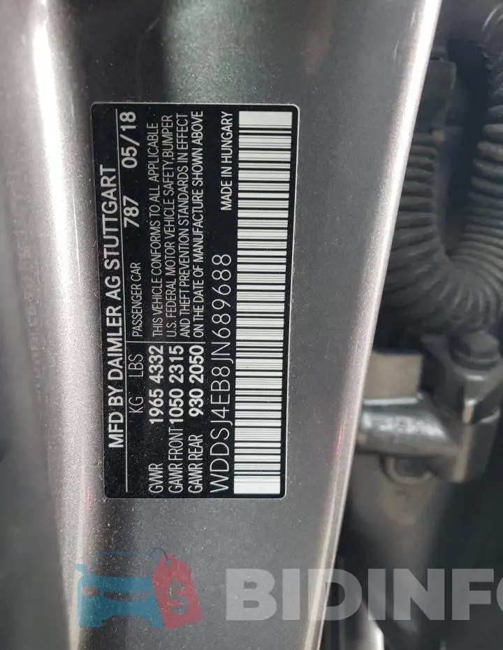 WDDSJ4EB8JN689688 Photo# 10