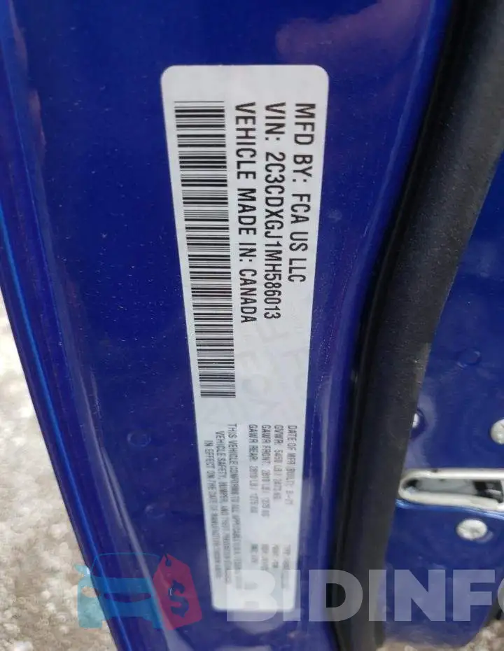2C3CDXGJ1MH586013 Photo# 10