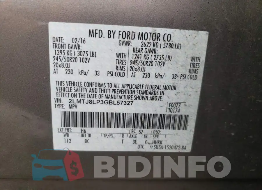 2LMTJ8LP3GBL57327 Photo# 10