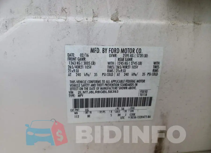 2LMTJ8LR8GBL58393 Photo# 10
