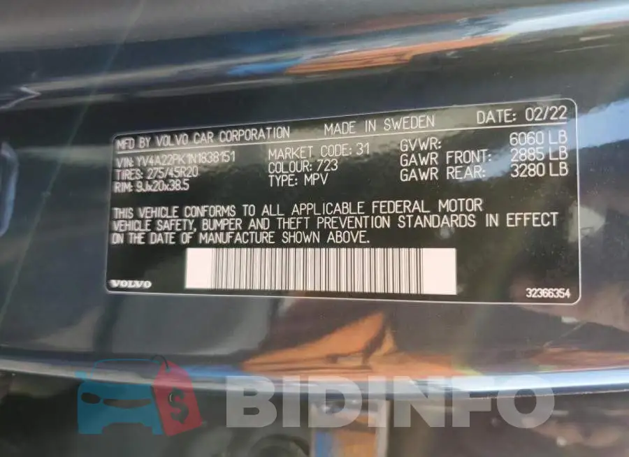 YV4A22PK1N1838151 Photo# 10