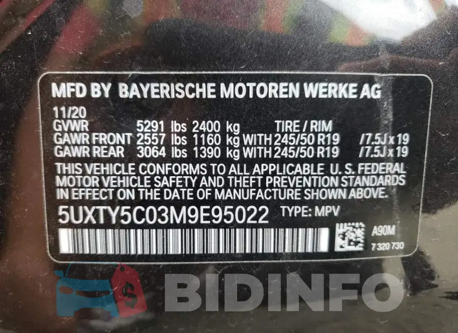 5UXTY5C03M9E95022 Photo# 10