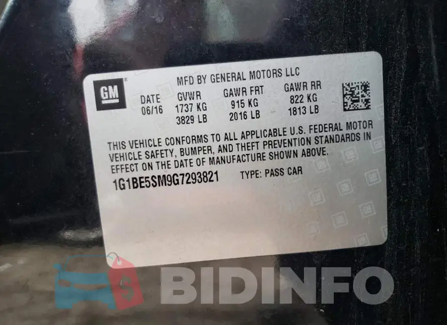 1G1BE5SM9G7293821 Photo# 10