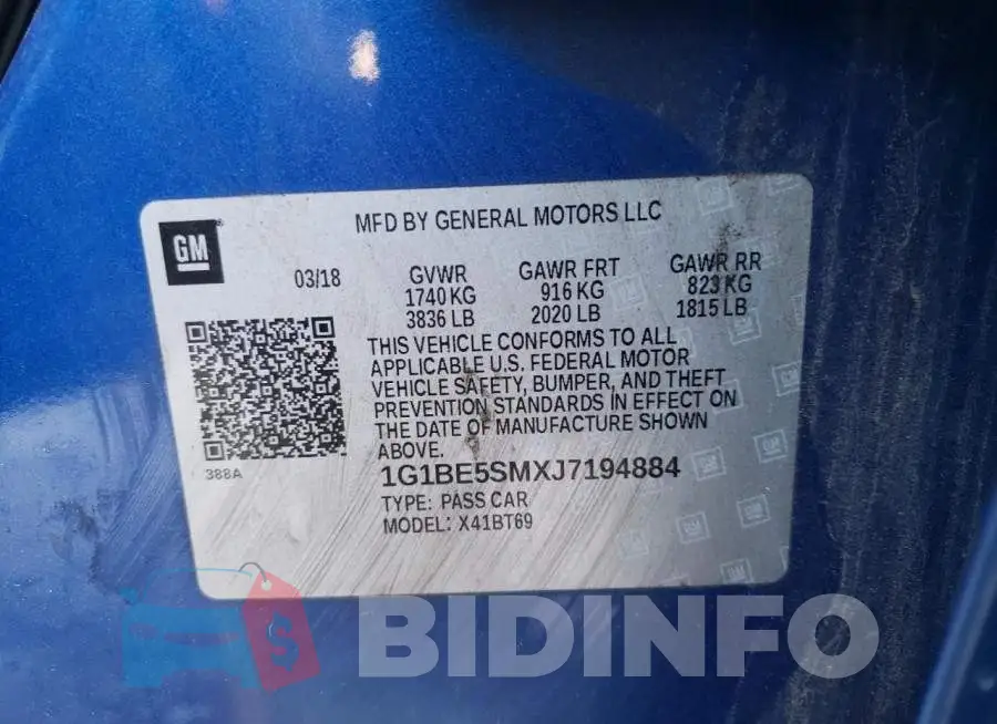 1G1BE5SMXJ7194884 Photo# 10