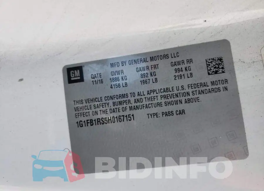 1G1FB1RS5H0167151 Photo# 10