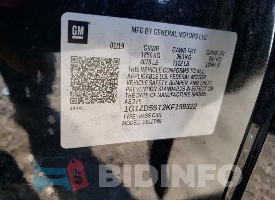1G1ZD5ST2KF159322 Photo# 10