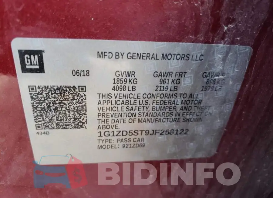 1G1ZD5ST9JF258122 Photo# 10