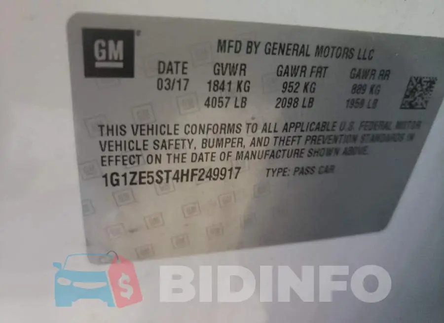 1G1ZE5ST4HF249917 Photo# 10