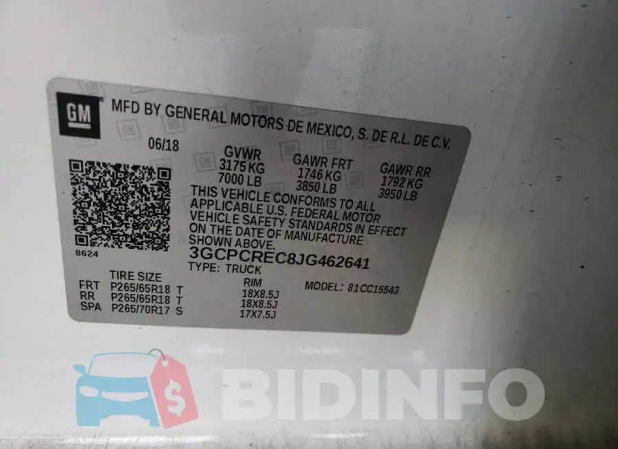 3GCPCREC8JG462641 Photo# 10