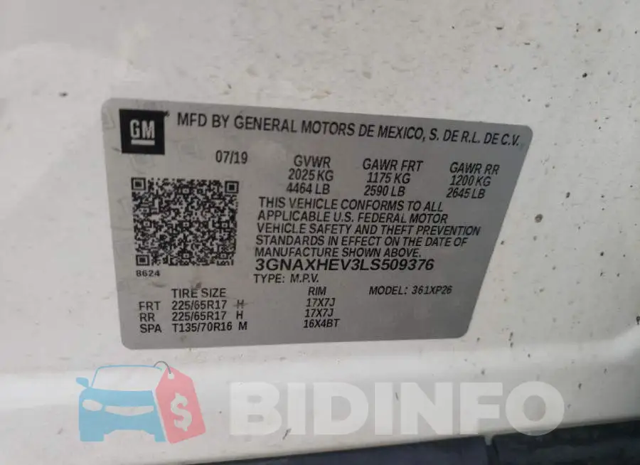 3GNAXHEV3LS509376 Photo# 10