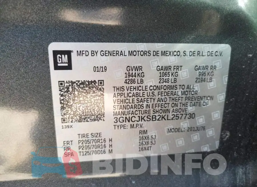 3GNCJKSB2KL257730 Photo# 10