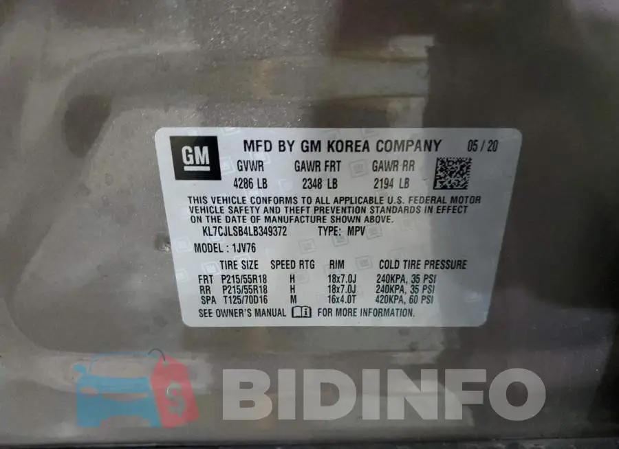 KL7CJLSB4LB349372 Photo# 10