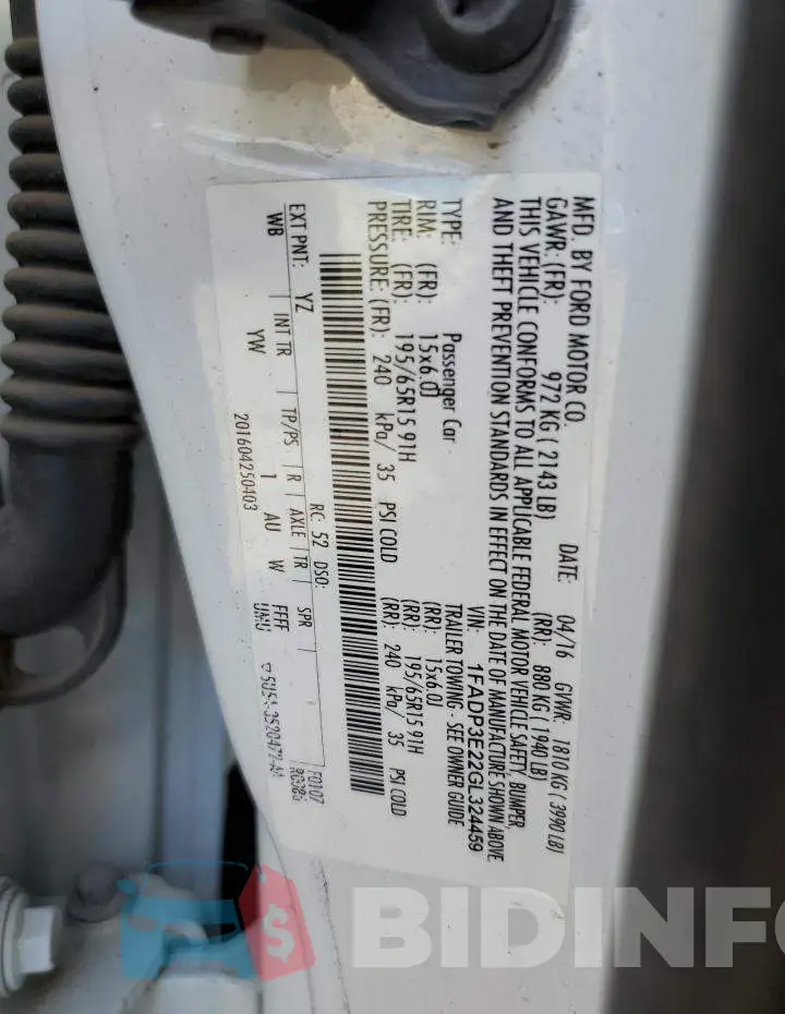 1FADP3E22GL324459 Photo# 10