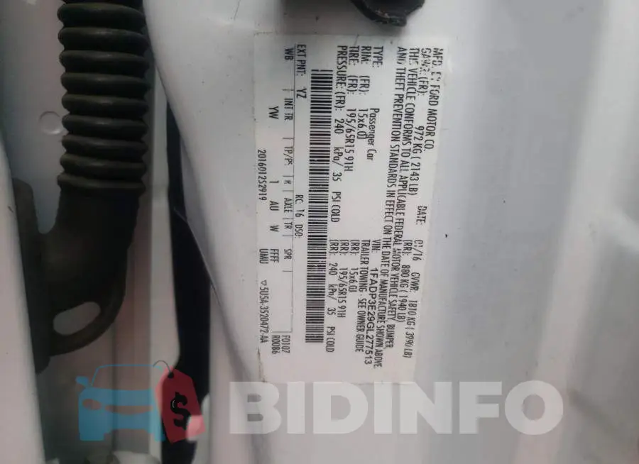 1FADP3E29GL277513 Photo# 10