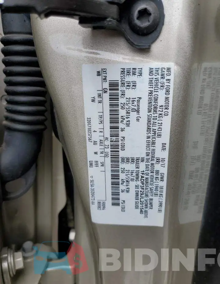 1FADP3F29JL201540 Photo# 10