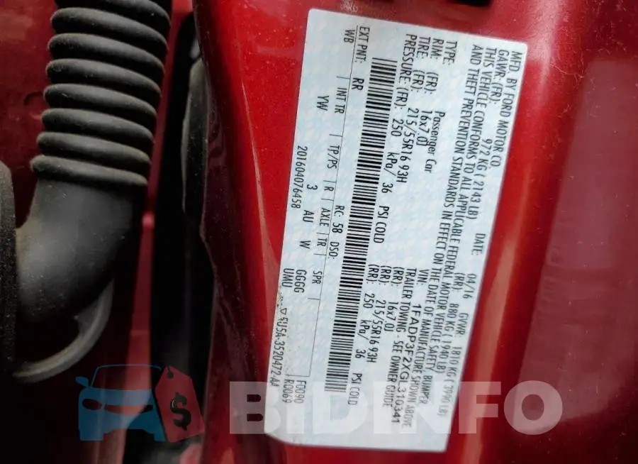 1FADP3F2XGL310341 Photo# 10