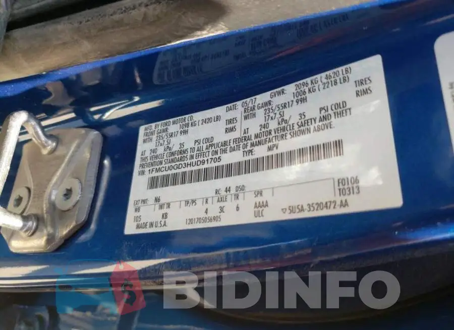 1FMCU0GD3HUD91705 Photo# 10