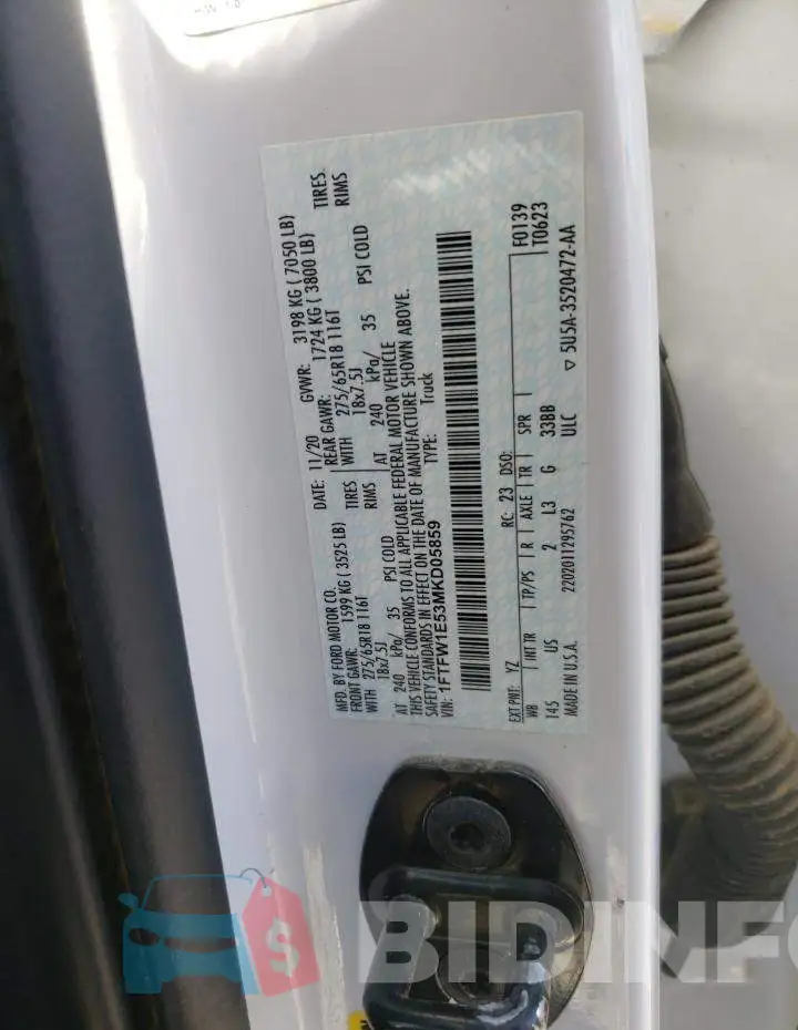 1FTFW1E53MKD05859 Photo# 10