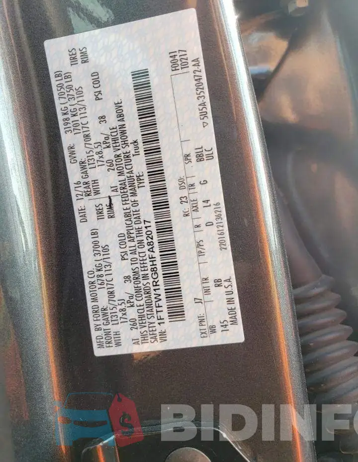 1FTFW1RG8HFA82017 Photo# 10